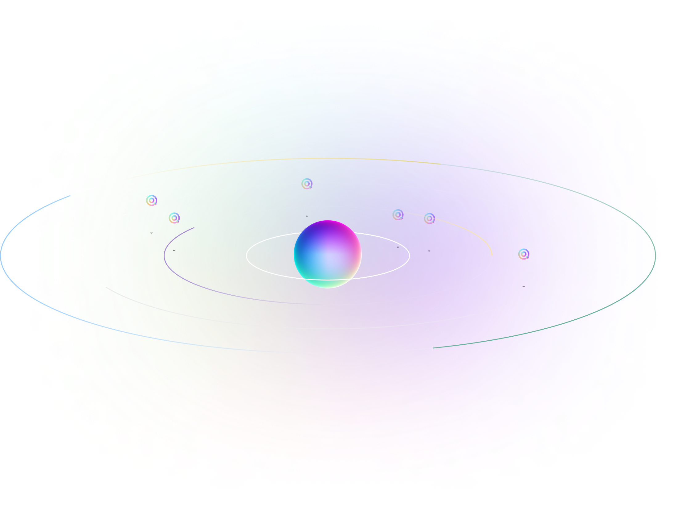 A highlighted tablet with a FOMO dot in the top right corner among many muted tablets